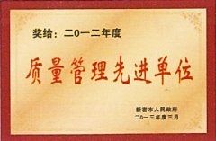 質(zhì)量管理先進單位